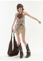 Halter Cami & Textured Sheer Cover-Up Set
