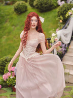 Pink Mist Fairy Corset Maxi Dress