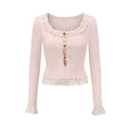 French Sweet Knit Long-Sleeve Base Crewneck