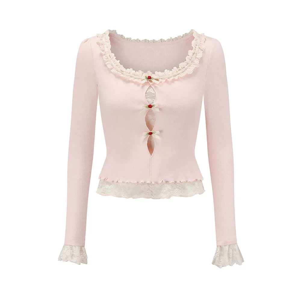 French Sweet Knit Long-Sleeve Base Crewneck