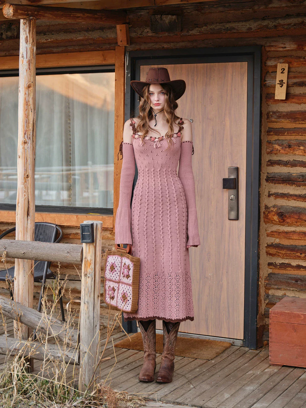 Floral Juliet Vintage Knit Dress & Cardigan Set