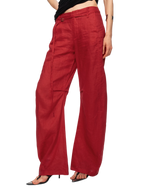 Linen Curved Wide Pants