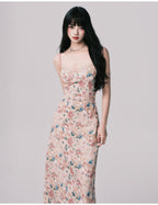 Floral French Vacation Slip Maxi Dress