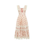 Pastoral Lace Corset Square-Neck Dress