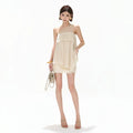 Ethereal Resort One-Shoulder Mesh Top