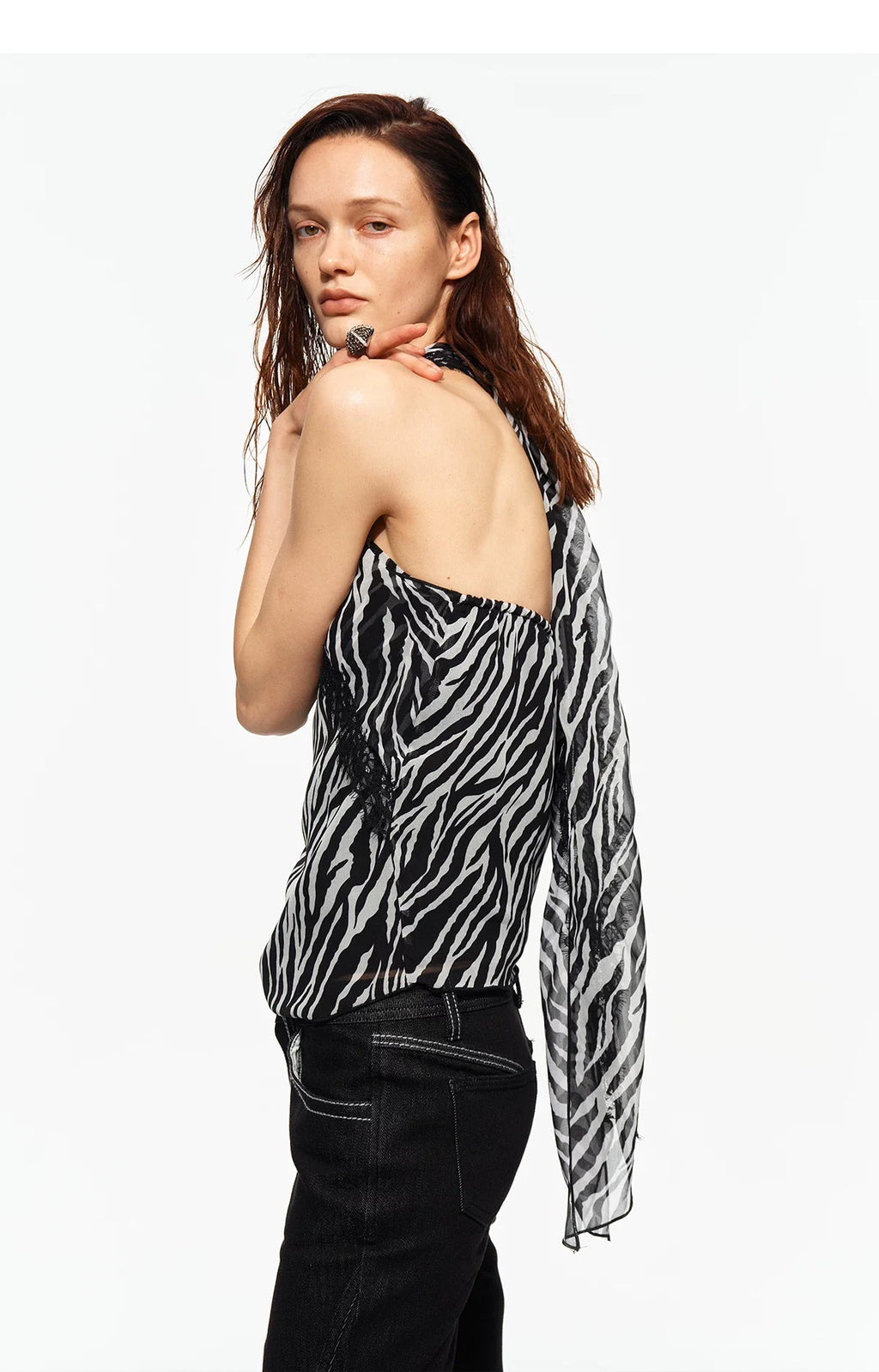 Sheer Halter Chiffon Cami