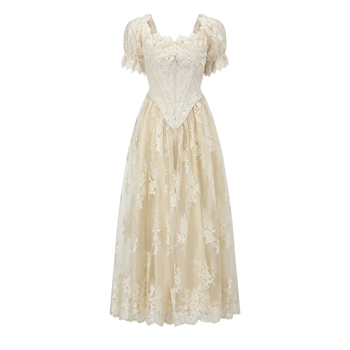 Vintage Court Lace Corset Gown Dress
