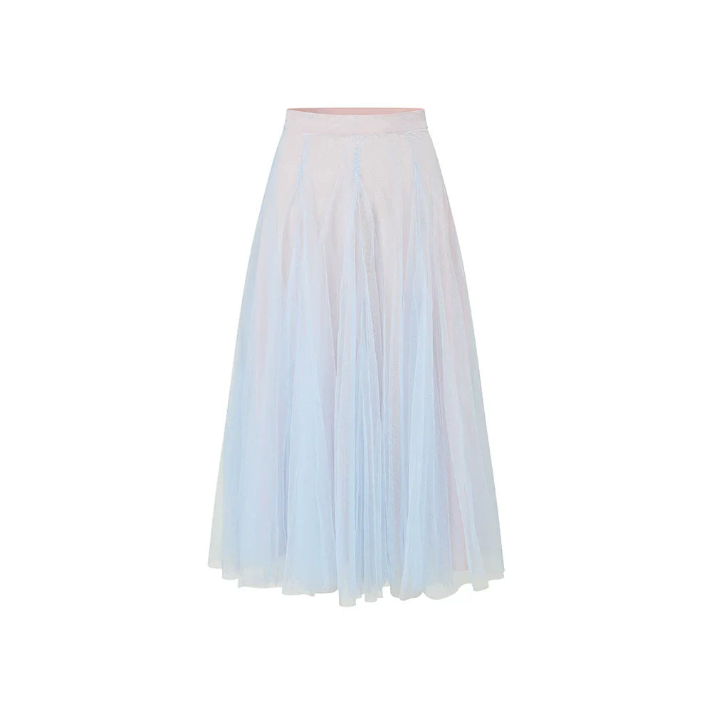 Blue Lily Strapless Corset Top & Mesh Skirt Set