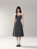 Minimalist Cotton A-Line Slip Midi Dress