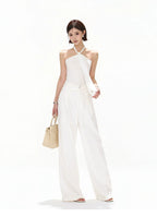 Minimalist Halter Tie Knit Bustier