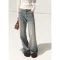 Washed Cotton Straight-Leg Jeans