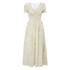 Garden Tea Party Corset Floral Maxi Dress