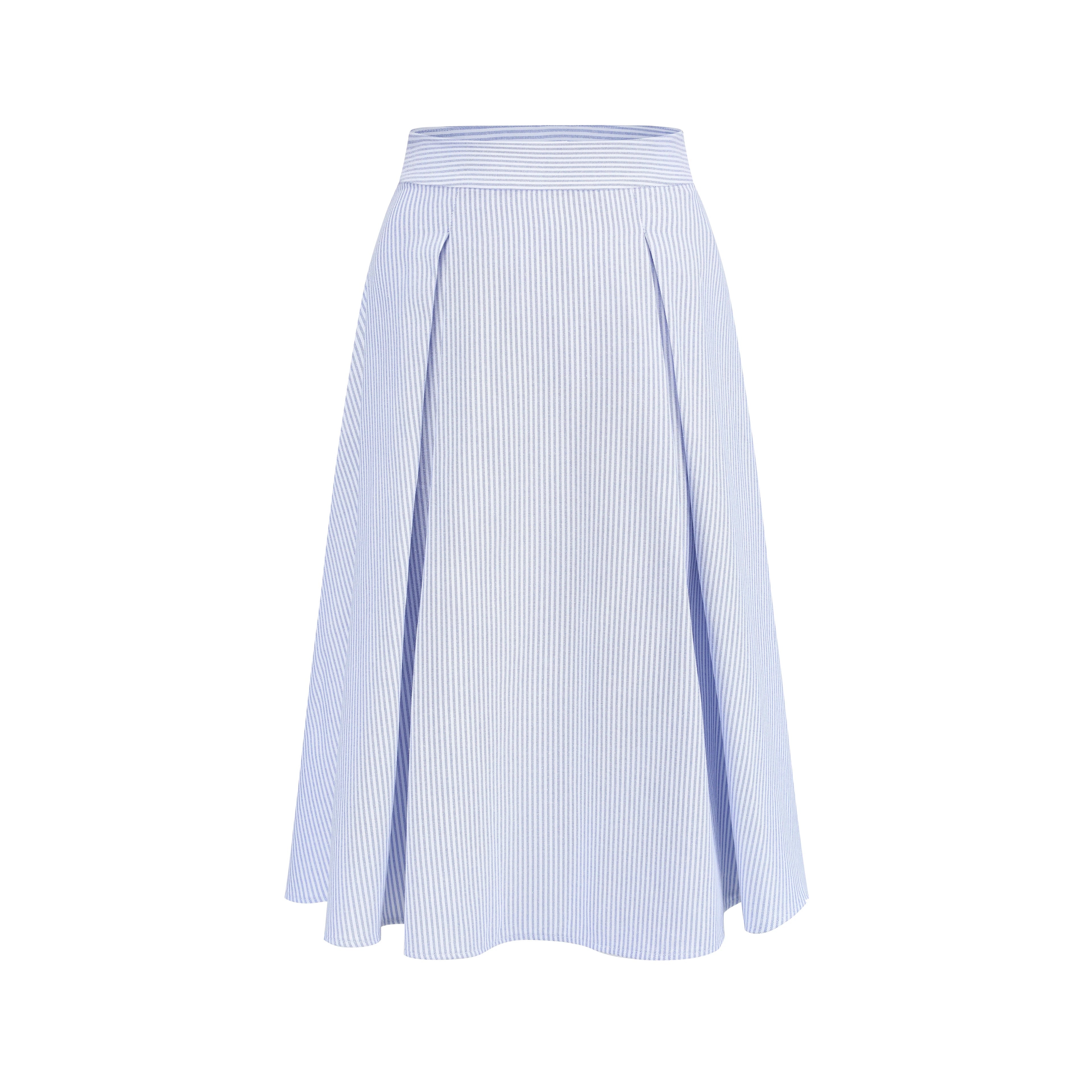 Nautical Affair French Old-Money Striped Shirt & Skirt Set