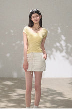 Radiant Muse Lyocell U-Neck Slim-Fit T-Shirt