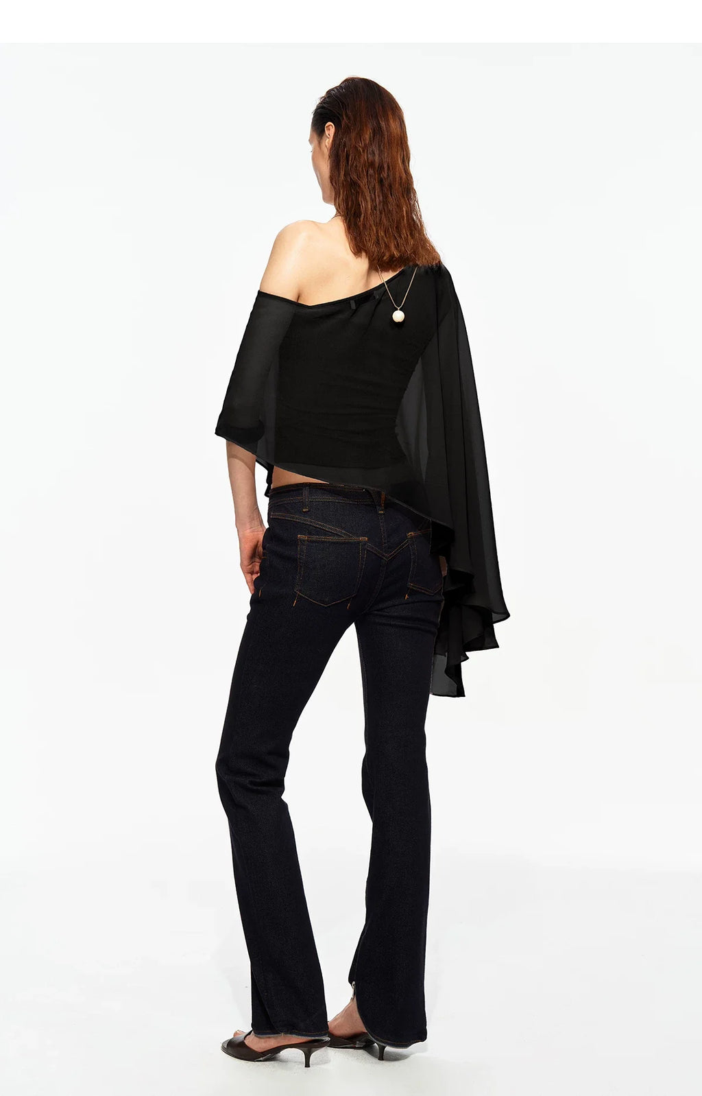 Matte Chiffon Cape Top