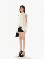 Vintage Court Halterneck Chiffon Sleeveless Blouse
