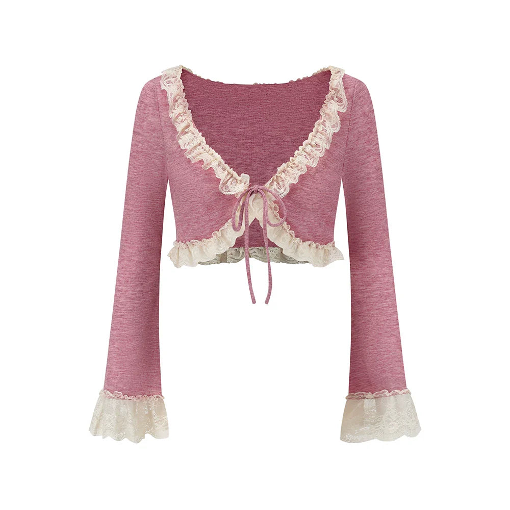 Rose Petite Florist Knit Dress & Cardigan Set