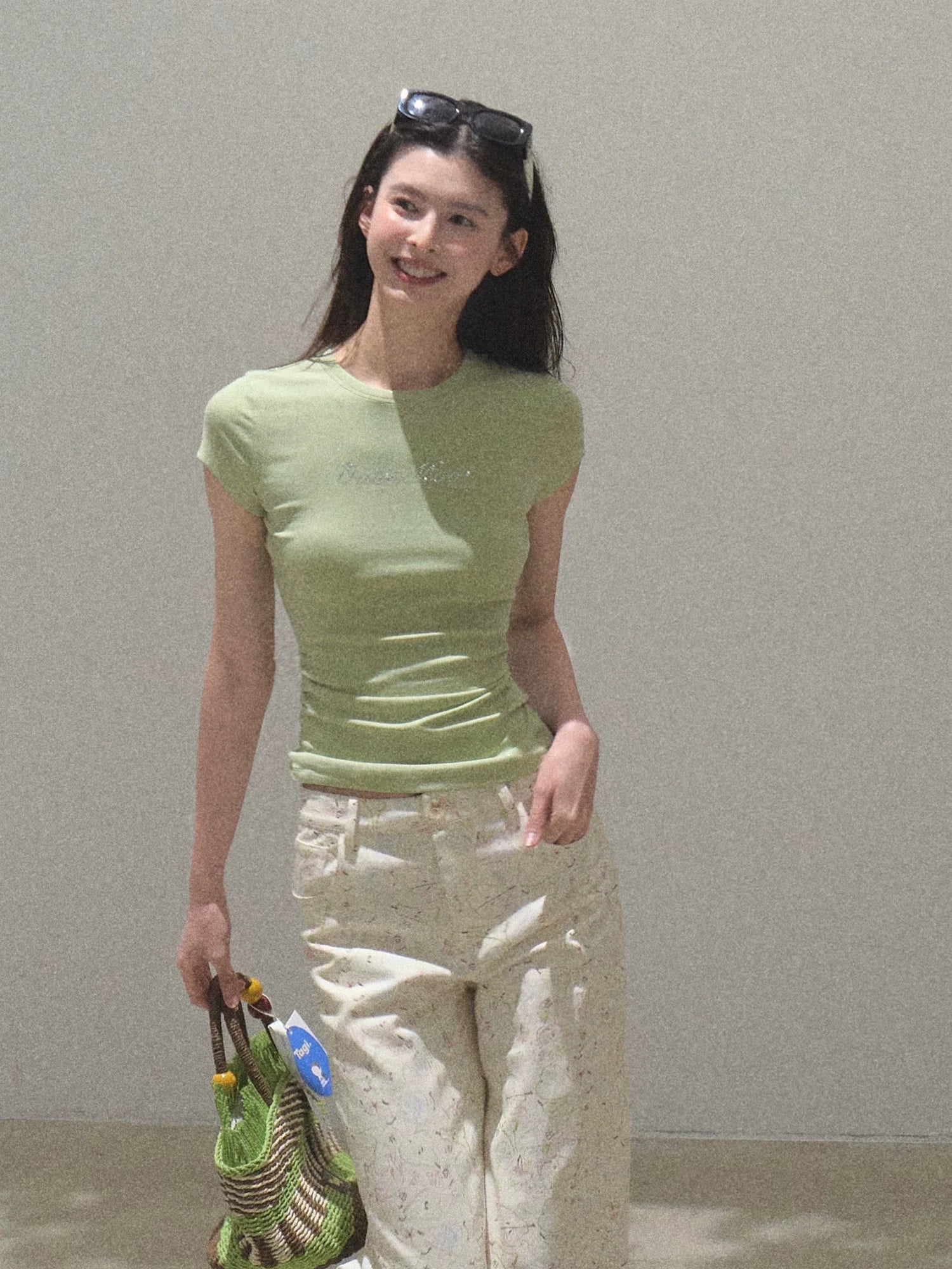 Pure Cotton Graphic Print Relaxed Pants