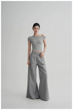 Asymmetric Off-Shoulder Cropped Tee