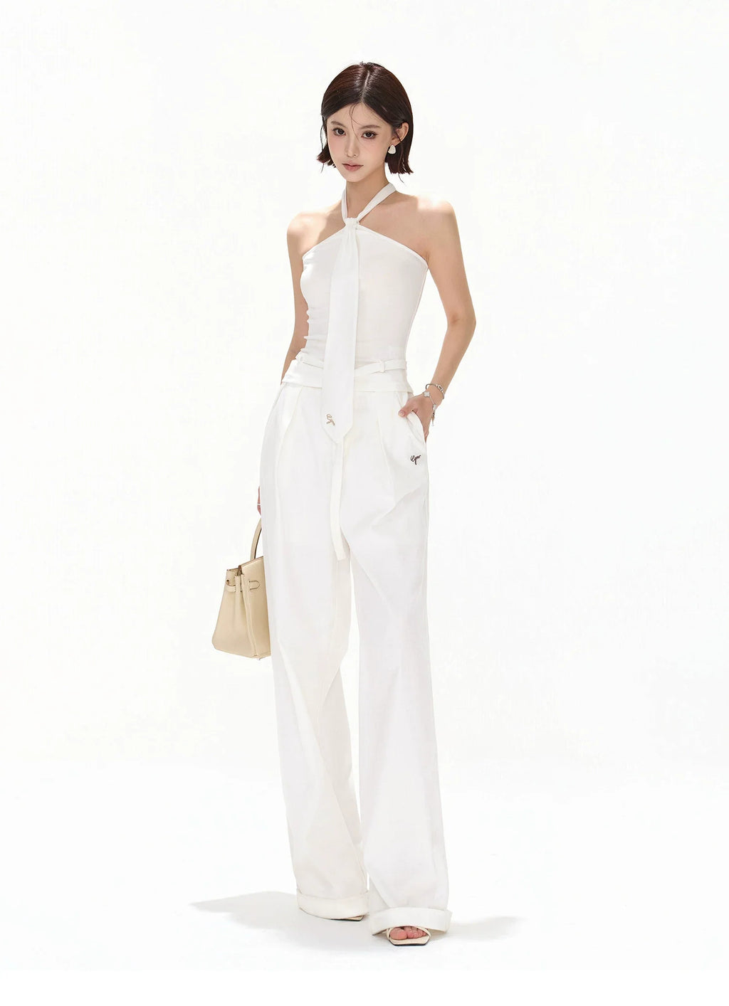 Relaxed Linen-Blend Wide-Leg Trousers