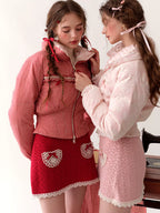 Berry Donut Reversible Cropped Down Jacket