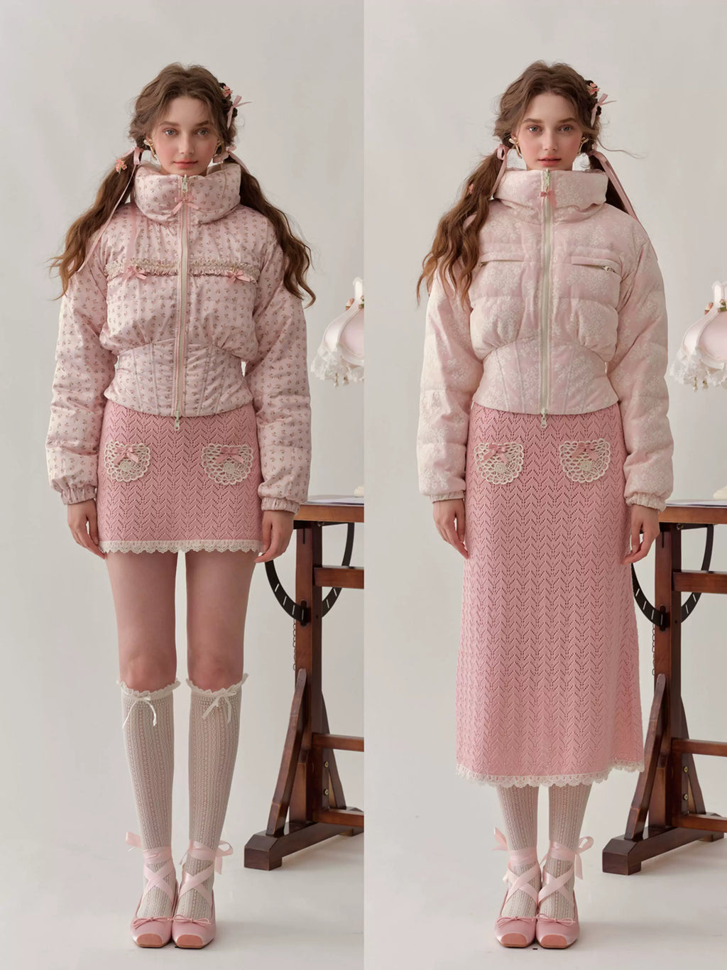 Berry Donut Reversible Cropped Down Jacket