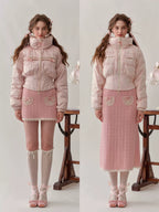 Berry Donut Reversible Cropped Down Jacket