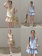 Lyocell Cotton Bubble Hem Dress