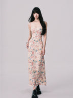 Floral French Vacation Slip Maxi Dress