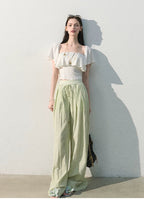 Mint Dream Shimmer Off-Shoulder T-Shirt