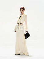 Chiffon Blouse & High-Waist Maxi Skirt Set