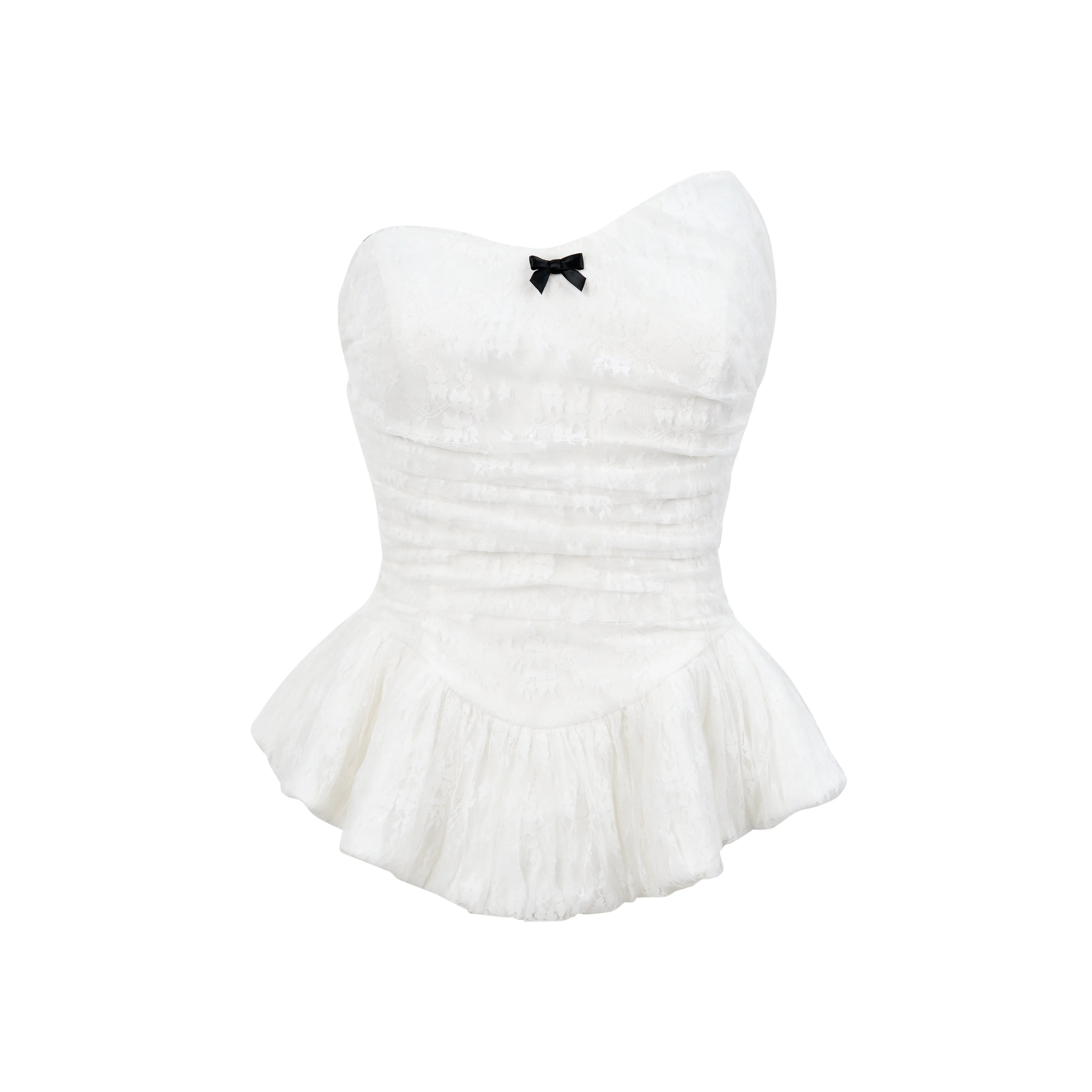 White Lace Corset Tube Top