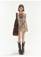 Halter Cami & Textured Sheer Cover-Up Set
