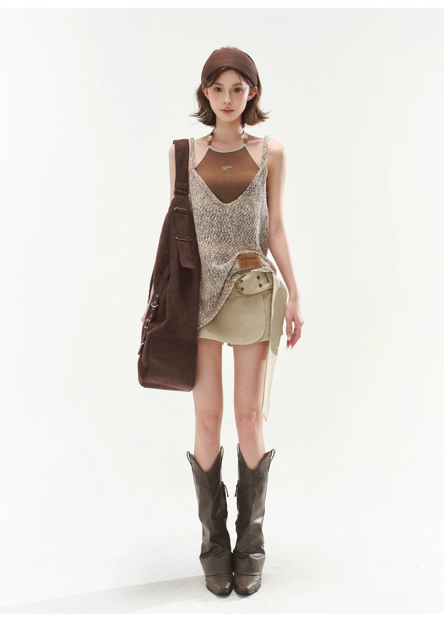 Halter Cami & Textured Sheer Cover-Up Set