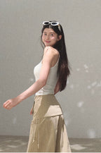 Bohemian Detachable Scarf Wide-Leg Relaxed Trousers
