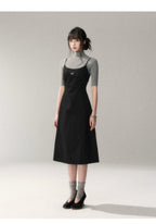 Minimalist Cotton A-Line Slip Midi Dress