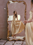 French Satin Lace Corset Princess Dress