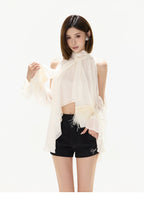 Vintage Court Halterneck Chiffon Sleeveless Blouse