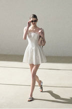 Lace-Spliced Cinched-Waist Vacation Camisole Dress