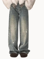 Washed Cotton Straight-Leg Jeans