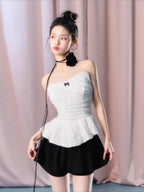 White Lace Corset Tube Top
