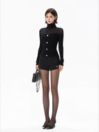 Pure Cutout Mesh Panel Knit Base Layer