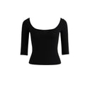 Lyocell Open-Back Fitted Mid-Sleeve T-Shirt