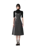 Minimalist Cotton A-Line Slip Midi Dress