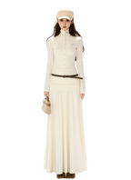 Elegant High-Neck Wool Knit Maxi Dress