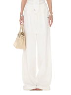 Relaxed Linen-Blend Wide-Leg Trousers