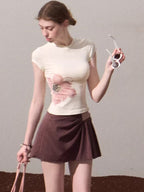 Slim-Fit Floral Print Short-Sleeve T-Shirt