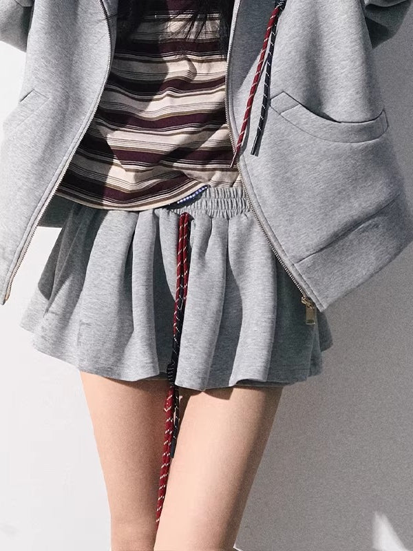 Miu-Inspired Varsity Sweatshirt & Skirt Set