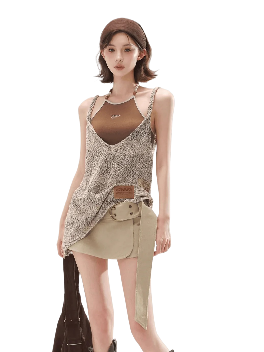 Halter Cami & Textured Sheer Cover-Up Set