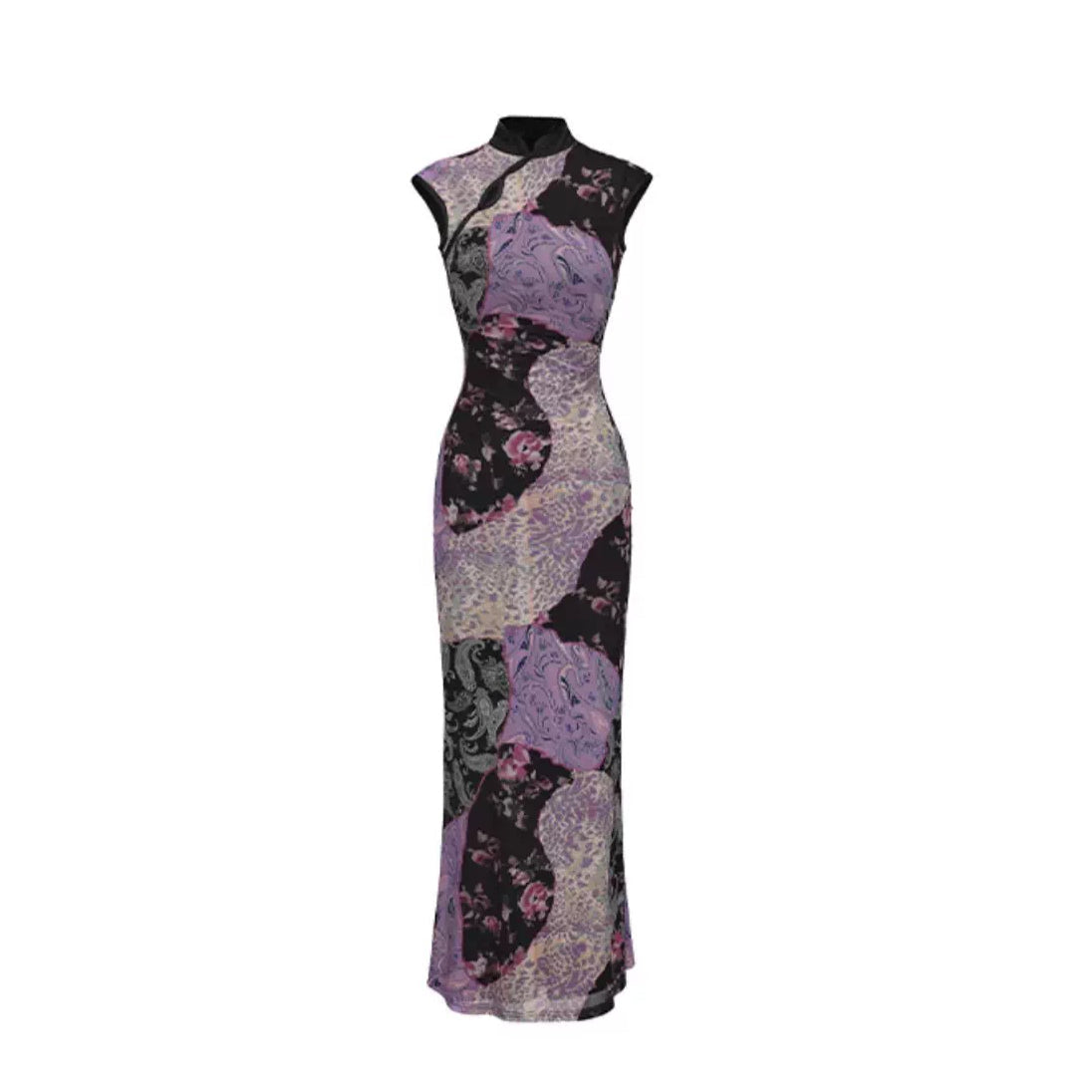 Mesh New Chinese-Style Cheongsam Dress